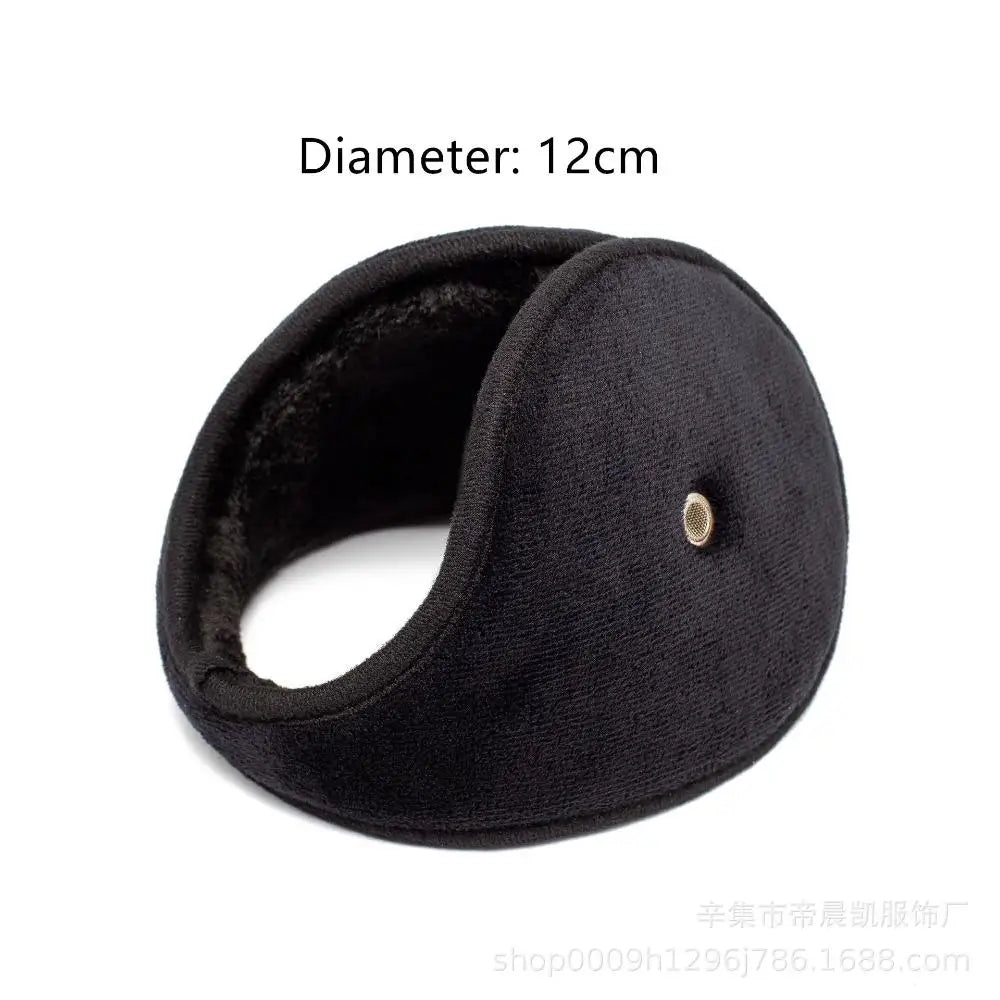 Mens Ear Muffs Winter Ear Warmers Fleece Unisex Plush Earmuffs Behind Band Head W/Loudspeaker Hole