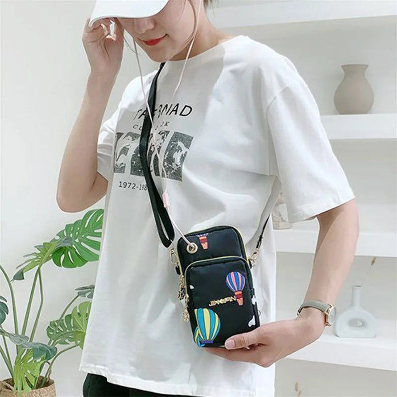 Waterproof Nylon Women Crossbody Phone Shoulder Bag Small Pouch Case Belt Wallet