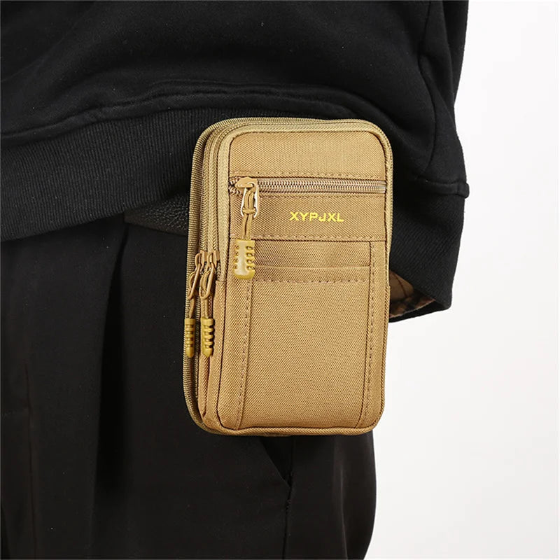 Men Bag Universal Multi-color Vertical Black Portable Belt Change Key Hanging Waist Storage Bags Mobile Phone Waist Bag