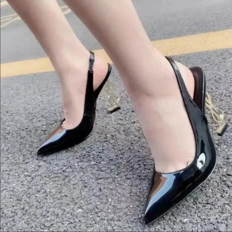 Women's summer new luxury brand designer sexy pointed high heels 2025 elegant slip-on party  dress women's sandals Zapatos