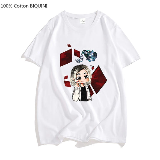 Alice In Borderland  Emblem Oversized Tshirt Men T Shirts Fashion Japanese Anime T-shirt Four Seasons 100% Cotton Short Sleeve