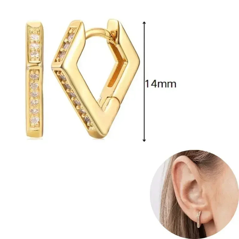 925 Sterling Silver Needle Heart Shape Pave Zircon Pendant Hoop Earrings for Women Light Luxury Anniversary Party Gifts Earrings