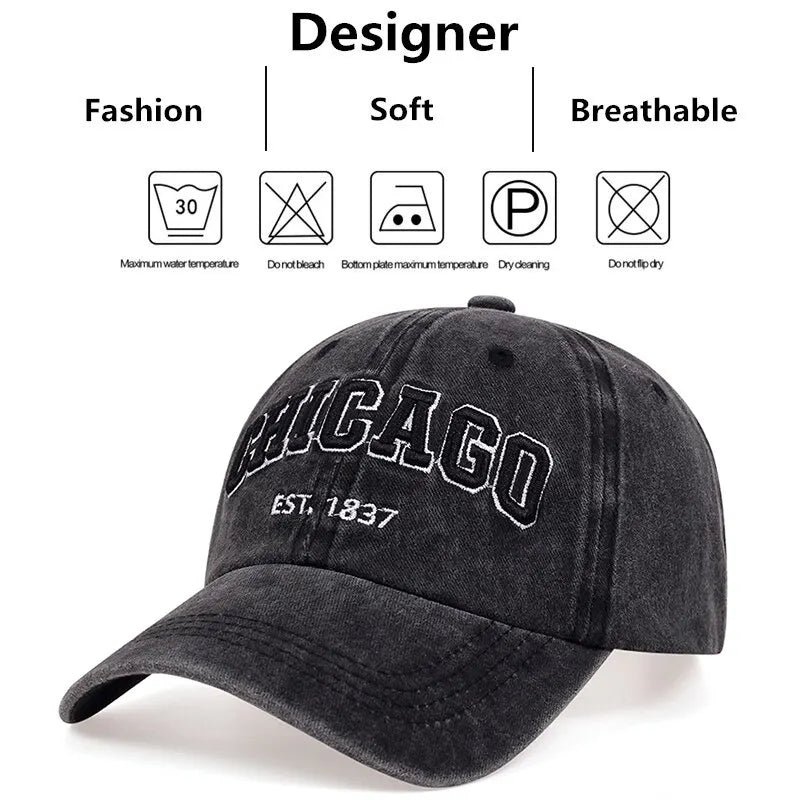 New Letter CHICAGO Baseball Cap Men Women Spring Summer Cotton Unisex Baseball Snapback Hat Hip Hop Trucker Caps Gorras