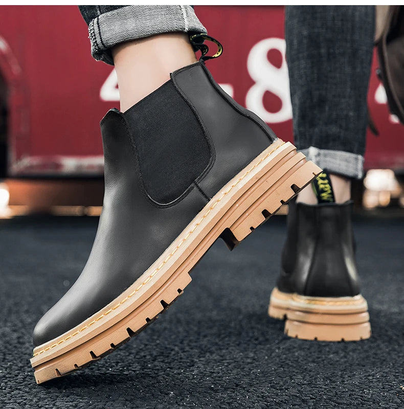 Sanzoog Brand High Quality Winter Ankle Chelsea Boots Men British Style Botines Hombre Bottines Homme