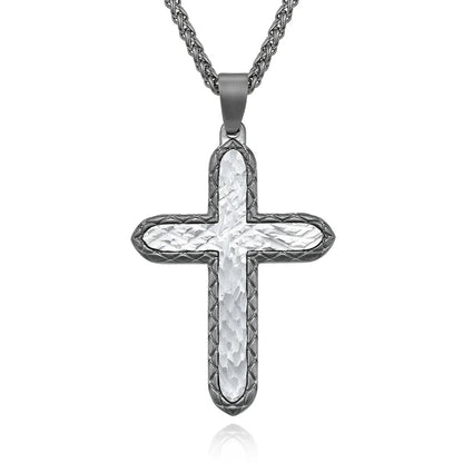 2023 New Stainless Steel Cross Pendant Necklace for Men Boyfriend Charm Link Chain Male Punk Hip-hop Jewelry Dropshipping