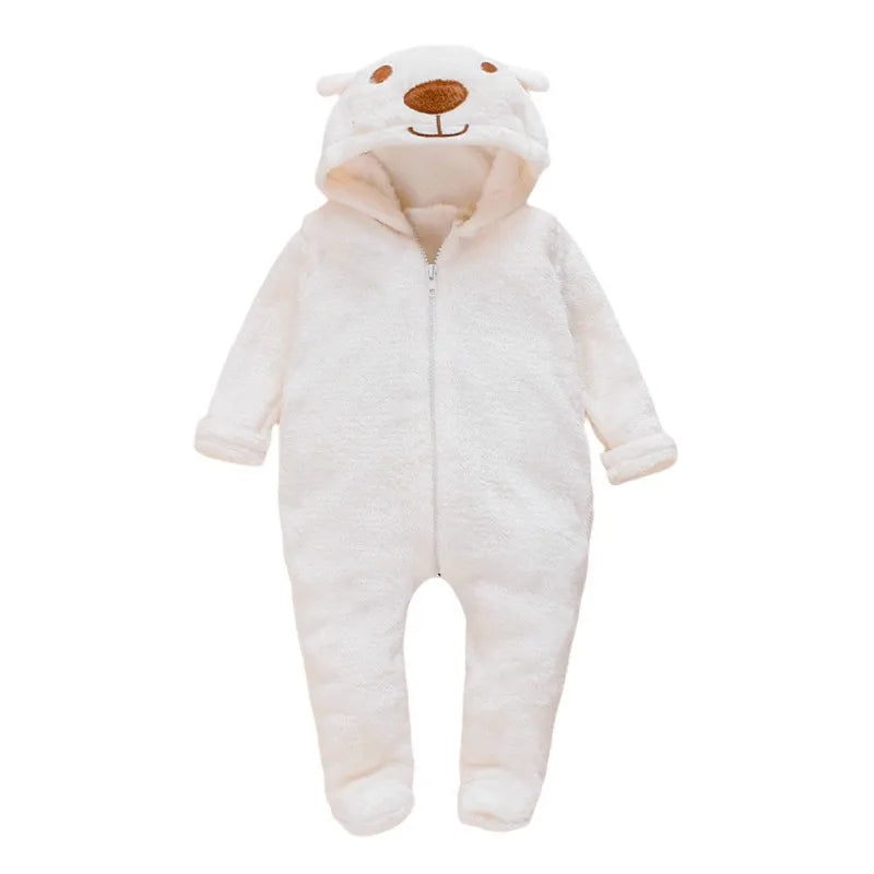 Winter Baby Clothes Cute Cartoon Bear Baby Rompers Pajamas Cotton Infant Boy Girls Animal Costume Zipper Jumpsuit 0-24 Months