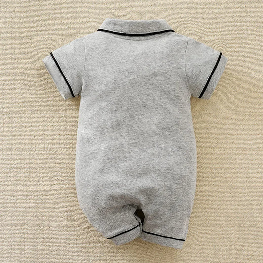 Summer Boys And Girls Plain Casual Pajamas Comfortable Cotton Short Sleeve Baby Clothing Bodysuit