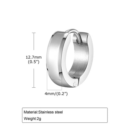 Stainless Steel Hoop Earrings for Men Boys,Circular Round High Polish Huggie Male Earrings,Trendy Hip Hop Cool Jewelry Gift