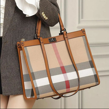 Luxury Designer PVC Leather Tote Striped Women Handbags Big Shoulder Bags Fashion Lady Purses Large Capacity Shopper Bag NO LOGO