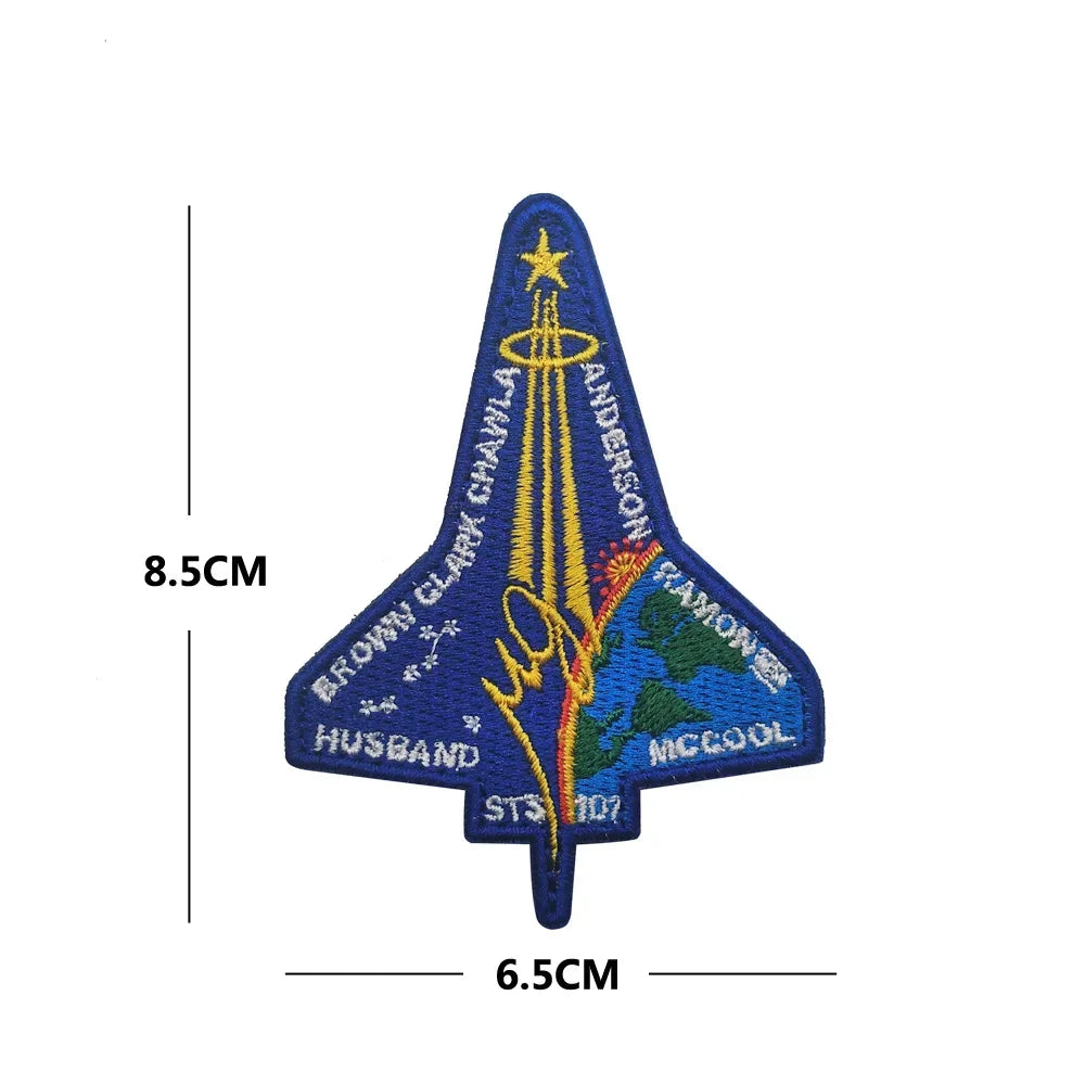 Space Badge Embroidery Hook Loop Patches Astronaut Military Hat Cloth Backpack Armband Stickers Appliques Patches for Clothing