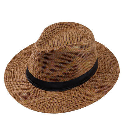 New Natural Panama Straw Hat Unisex Women Men Fashion Summer Casual Trendy Beach Sun Jazz Hat Wide Brim UV Protection Cap