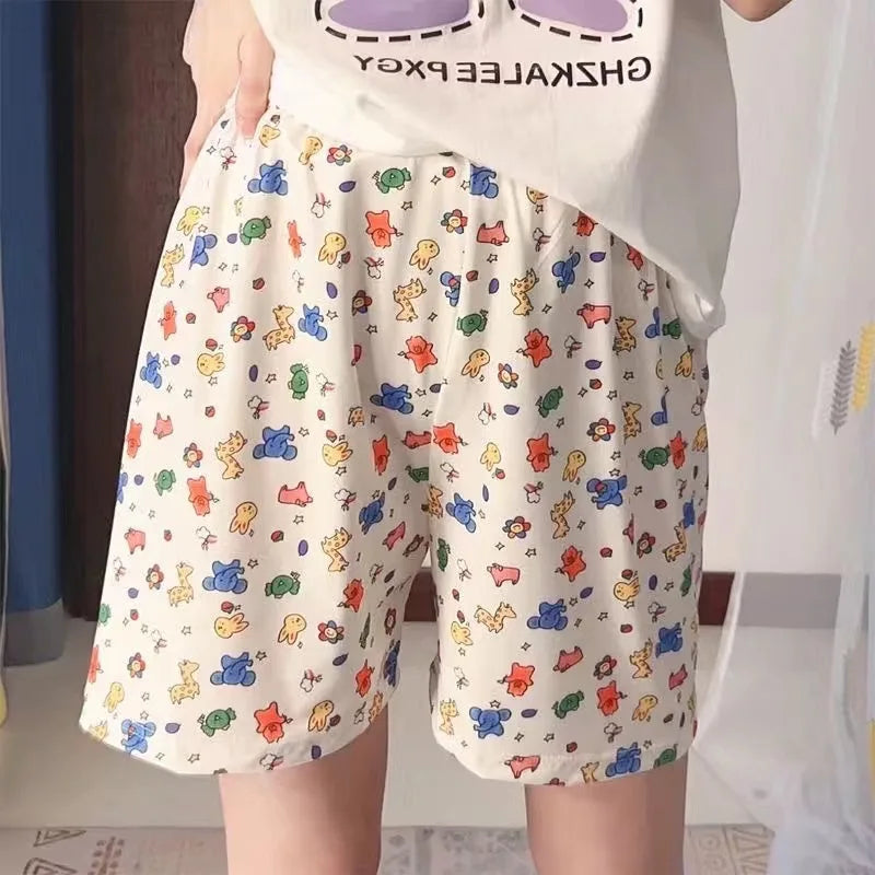 2024 New Summer Shorts Pajamas  Women Shorts  Women's Bottoms Soft Pants Cute floral print Loose Pants Womens Pajama Pant