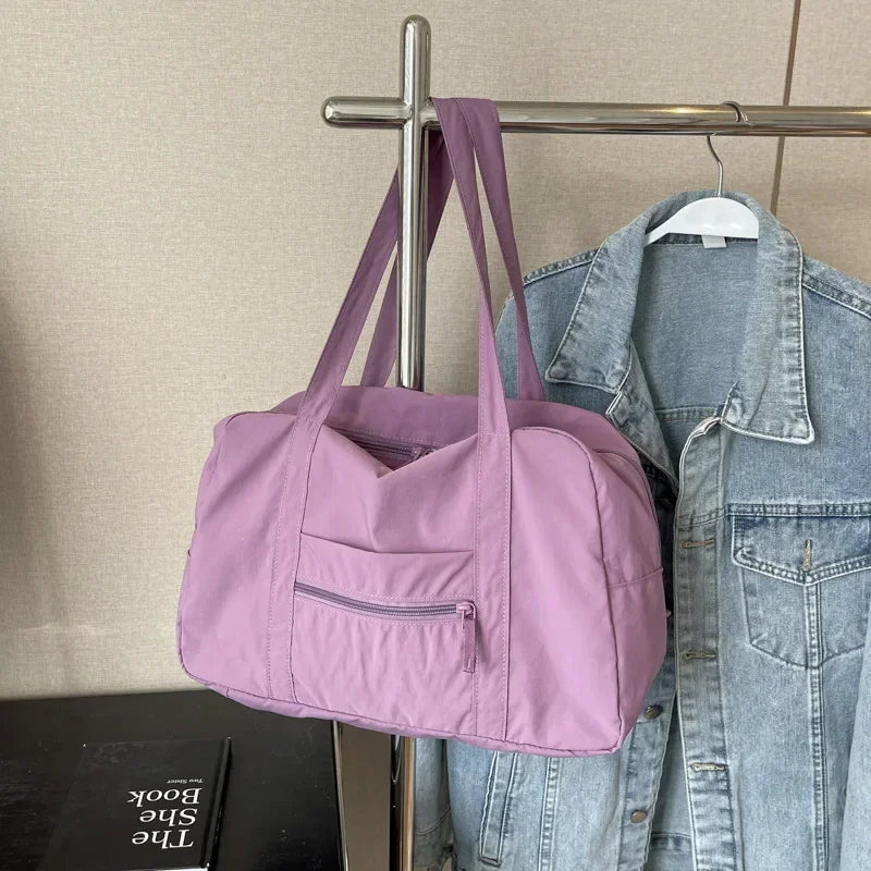 Casual Large Capaci Nylon Cloth Bag Women 2024 New Fashion Commuter Shoulder Bag Short-Distance Travel Bag Fitness Bags