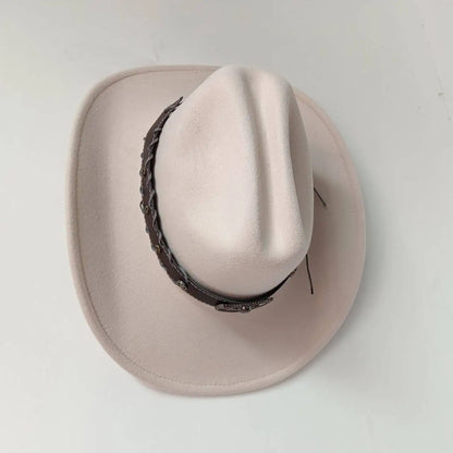 New 9CM Wide Brim Western Cowboy Hat For Men's Vintage Fascinator Cowgirl Jazz Hat Cloche Church Caps Sombrero Hombre