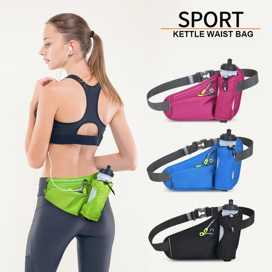 Sport Waist Pack Large Capacity Hydration Belt Pack Multifunction Water Bottle Holder Bag Waterproof for Running Cycling