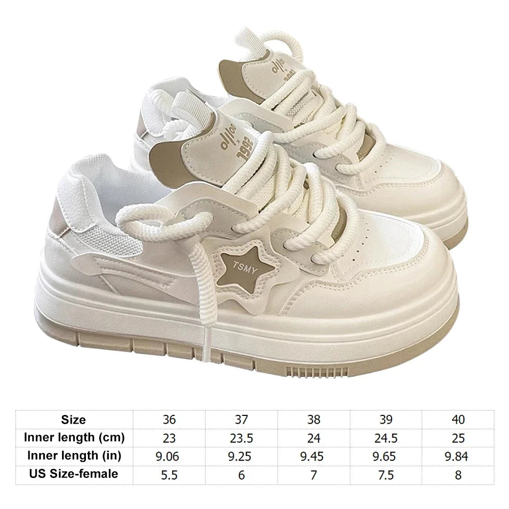 Star Walking Sneakers Platform Shoes Thick Sole Comfortable Running Shoes Aesthetic Tennis Shoes for Walking Jogging