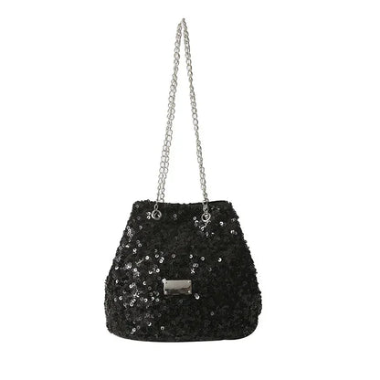 Fashion Sequined Women's Bucket Bag Handbags Female Crossbody Shoulder Bag Tote Purse Chain Messenger Bag Lady Handbag Сумка