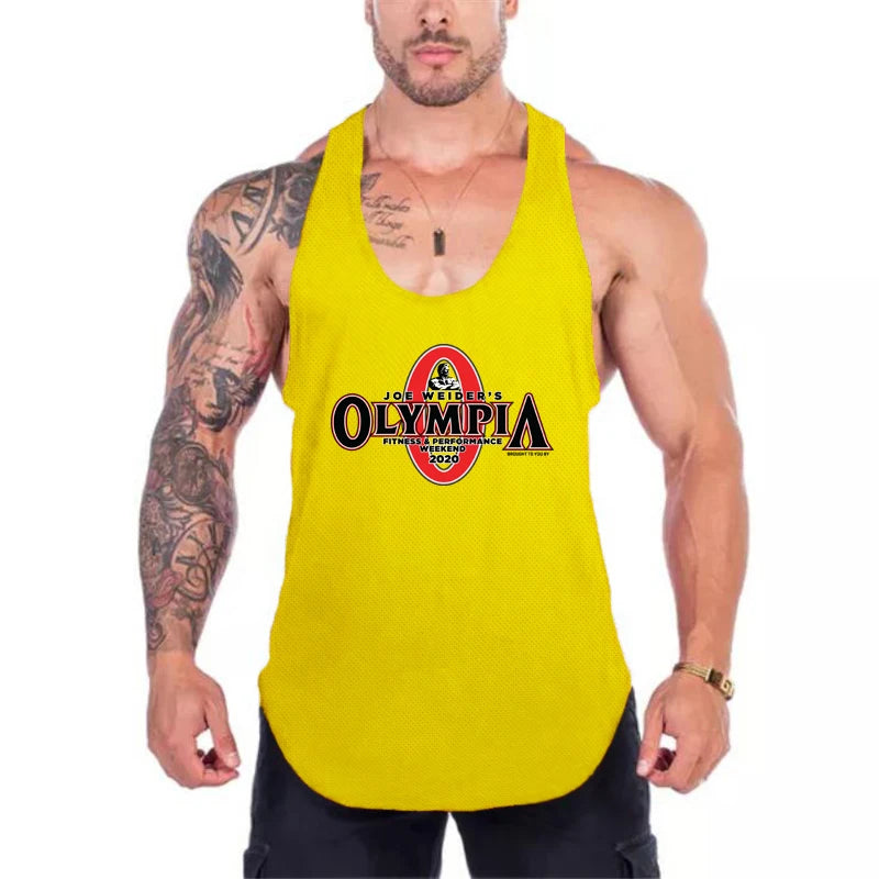 Running Vest Men Fitness Y Back Stringer Tanktop Summer Gym Clothing Summer Mesh Sport Vest Men Bodybuilding Sleeveless Shirt