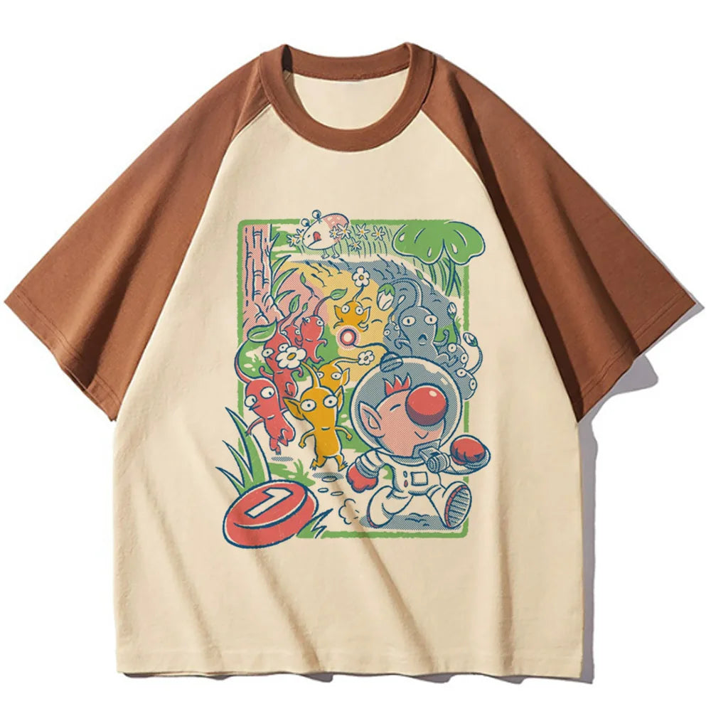 Pikmin tshirt girl 2000s Comfortable Breathable anime Vintage shirt 2000s Trendy aesthetic Classic harajuku