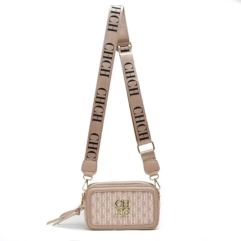 CH Women's Crossbody Bag Letter High Quality Bag Fashion Square Design Solid Color Classic Trendy Women's Elegant Shoulder Bag