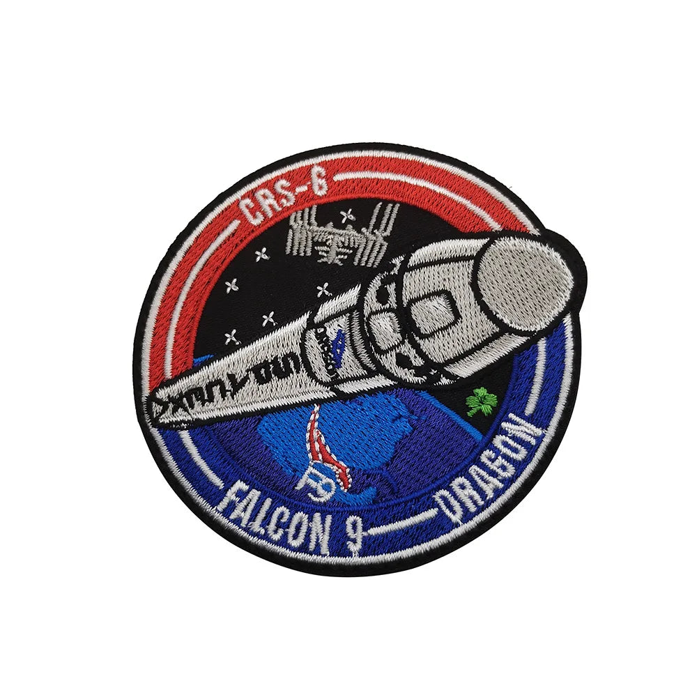 Space Badge Embroidery Hook Loop Patches Astronaut Military Hat Cloth Backpack Armband Stickers Appliques Patches for Clothing