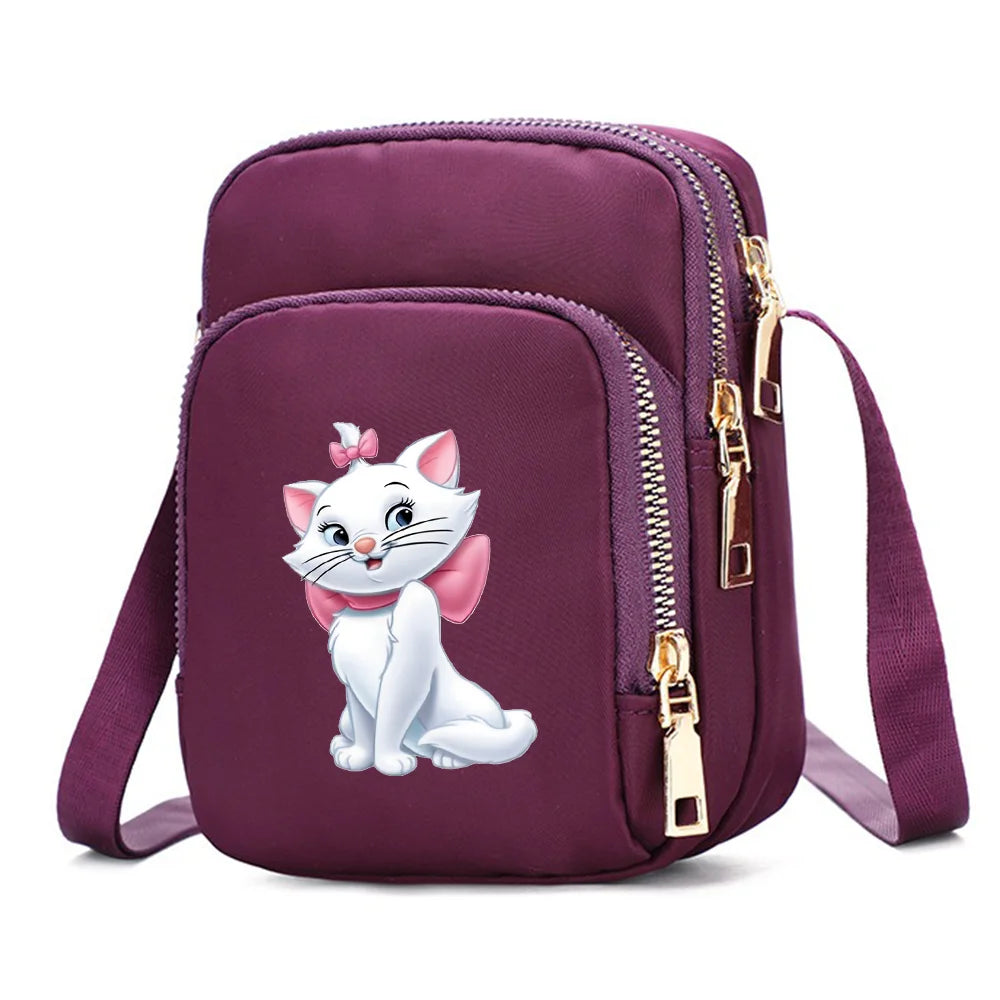 The Aristocats Marie Cat Women Shoulder Bags Cell Phone Purse Crossbody Shoulder Strap Handbag Female Girls Bags Causal Bag Gift