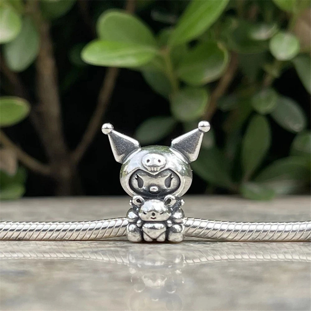 Fine 925 Silver Fit Original Bracelet DIY Women Jewelry Gift Cute Shining Love Heart Zircon animal Charms penguin Cat Frog Beads