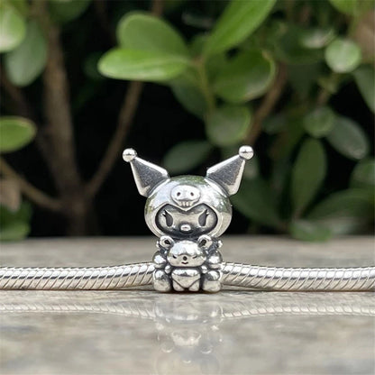 Fine 925 Silver Fit Original Bracelet DIY Women Jewelry Gift Cute Shining Love Heart Zircon animal Charms penguin Cat Frog Beads