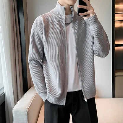 Autumn Turn Down Neck Cardigan Sweater Men Women Streetwear Loose Style Korean Knitwear Jacket Fashion Brand Mens Cardigan Z17