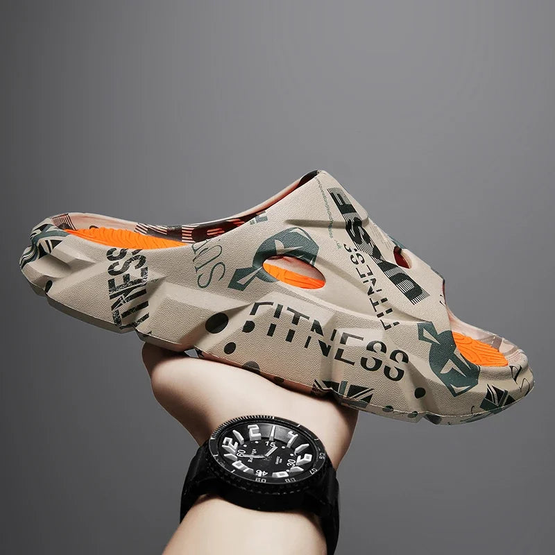 Original Brand New Style Slippers Men's Sandals Summer Fashion Thick Bottom Anti-slip Slip-on Casual Camouflage Beach Shoes