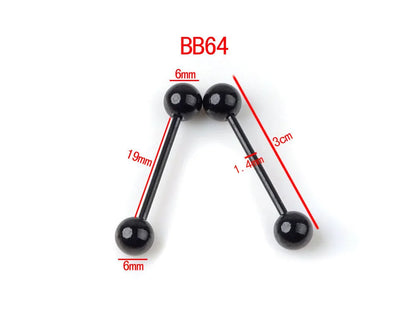 5Pcs/lot Tragus Helix Bar Black 3mm Ball Stainless Steel Labret Lip Bar Rings Stud Cartilage Ear Piercing Body Jewelry  пирсинг