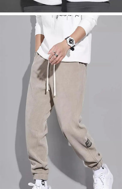 Spring Autumn Men's Loose-Fit Wide-Leg Casual Pants Trendy Brand Heavyweight Sports Korean Style Trendy Fashion Pants