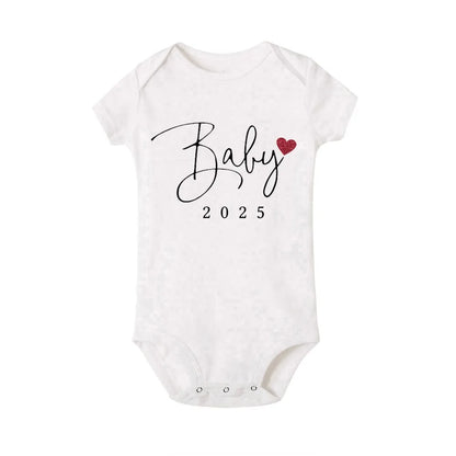 Baby Coming Soon 2025 Announcement Newborn Bodysuit Baby Romper Summer Boys Girls Outfits Body Pregnancy Reveal Clothes Jumpsuit