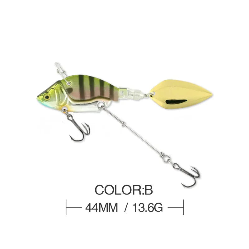 NEW Rotating Metal VIB vibration Bait Spinner Spoon Fishing Lures 13.6g 4.4cm Jigs Trout Winter Fishing Hard Baits Tackle Pesca