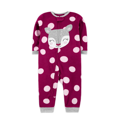 Baby Clothes Spring Autumn Warm Rompers Infant Boy Girl Indoor Pajamas Zipper Fleece Babe Animal Jumpsuit Clothing 9 -24 Months