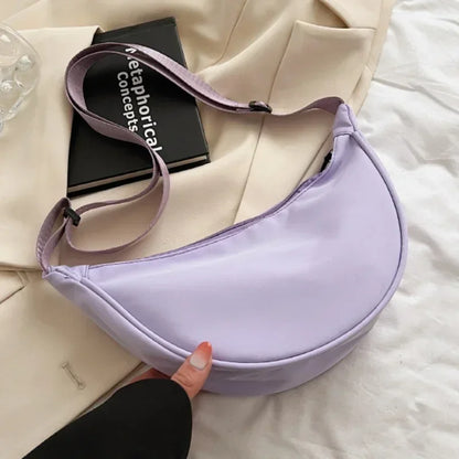 Solid Color Chest Bag For Women Large Capacity Travel Crossbody Female Half Moon Belt Bag Ladies Daily Street Fanny Packs 2024