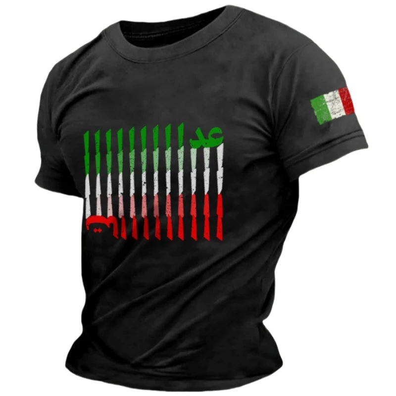 Simple Italia Flag Graphics T-shirts Summer Fashion Short Sleeve O Neck 3D Printed T Shirts Casual Streetwear Oversized Mens Tee