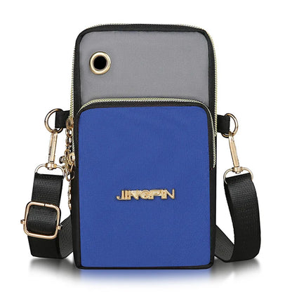 New Arrival Crossbody Phone Purse Bags For Women Solid Color Waterproof Nylon Small Shoulder Bag Multi-Zipper Handbag Clutch