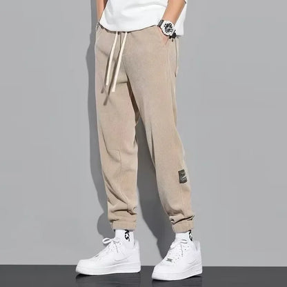 Spring Autumn Men's Loose-Fit Wide-Leg Casual Pants Trendy Brand Heavyweight Sports Korean Style Trendy Fashion Pants