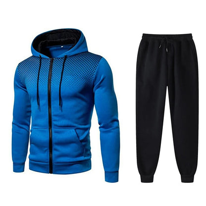 Men's Tracksuit Two-Piece Hoodie + Track Pants Jacket Pullover Casual Outdoor Sports Fashion Streetwear Zipper Hooded Set