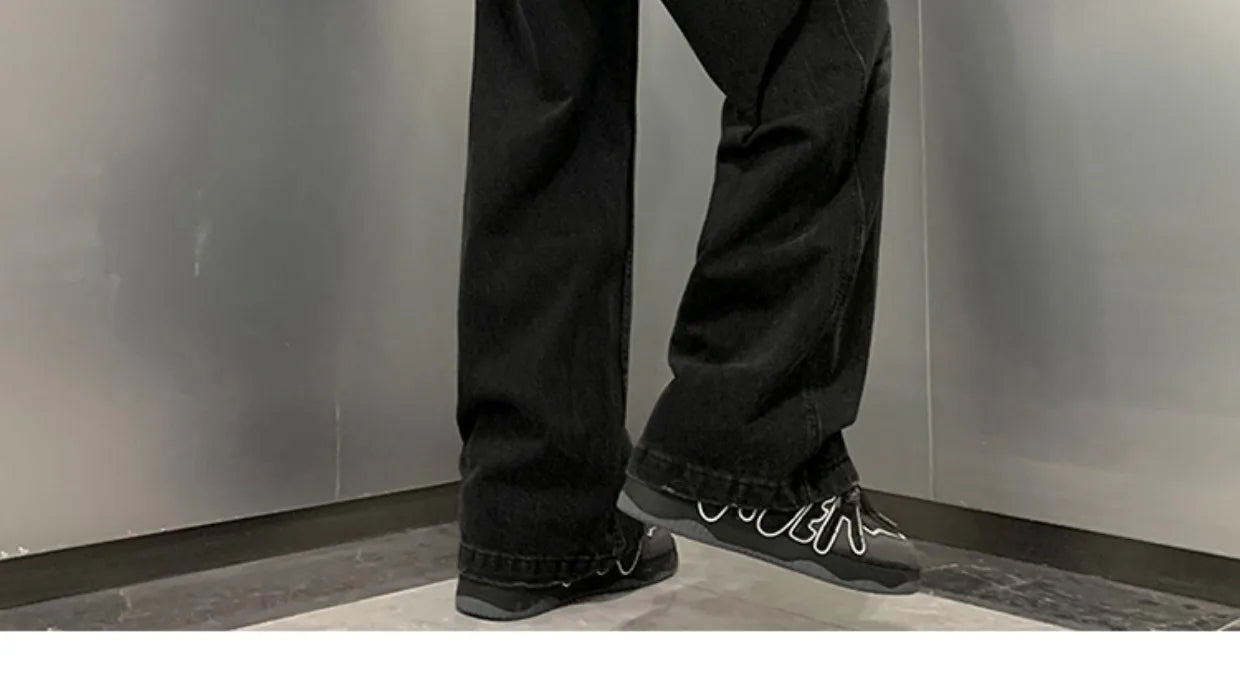 2024 New Men's High Street Demin Jeans Loose Jeans Long Pants Hip Hop Men's Style Trouser Loose Wide Leg Pants Jeans Y18