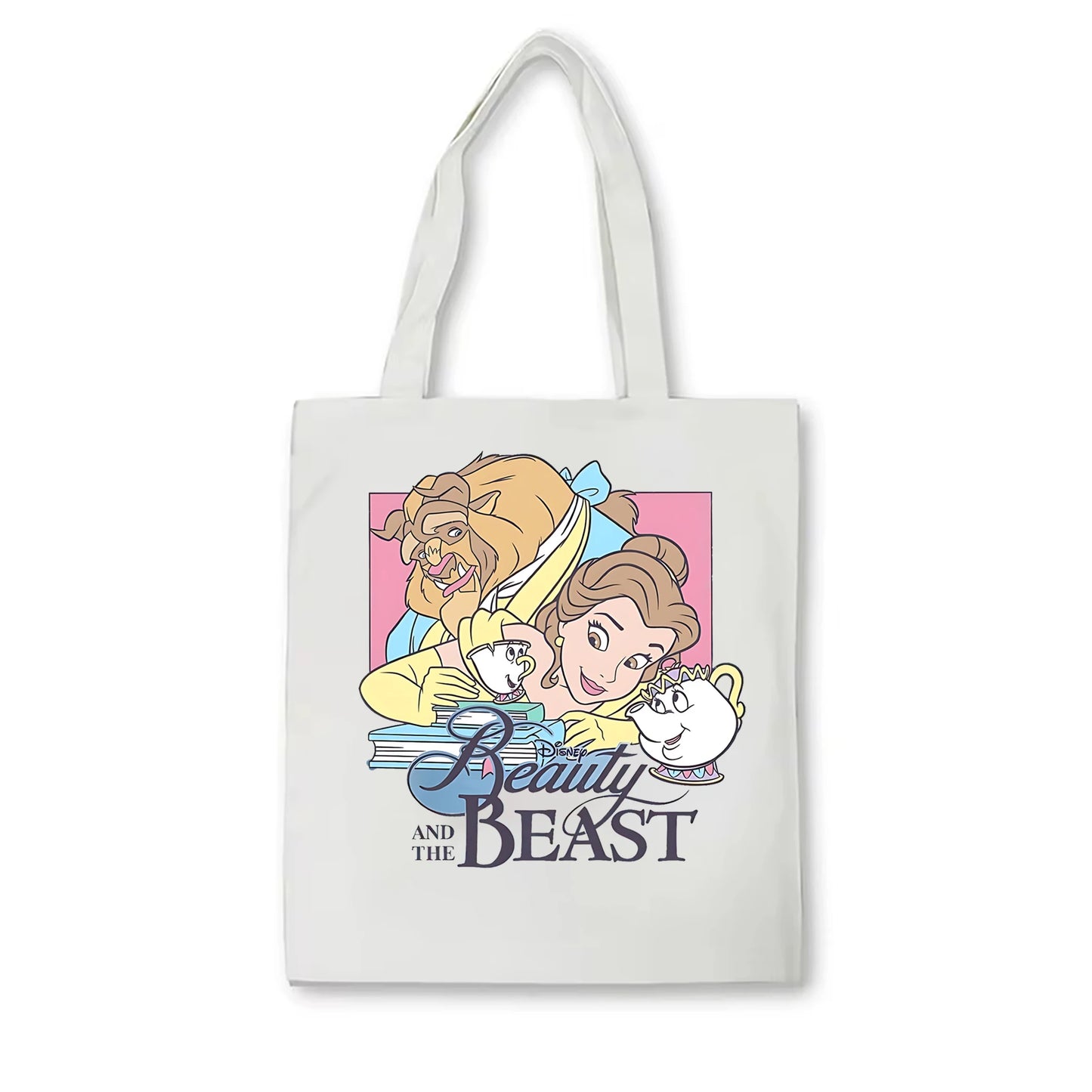 Retro Disney Beauty and the Beast Handbag Disney Belle Princess tote bag Disney Girl Trip Gift Reusable Canvas Shopper Bag