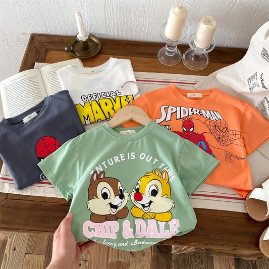 Summer Clothes Baby Boy Girl Short Sleeved Tees Children Clothing Trendy Design Kids T-shirt Tops Cartoon Printed Boys T Shirts