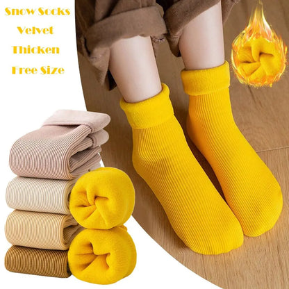 2Pairs Winter Wamer Socks Children Velvet Thicken Seamless Home Floor Socks Snow Thermal Keeping Sleeping Socks For Boys Girls