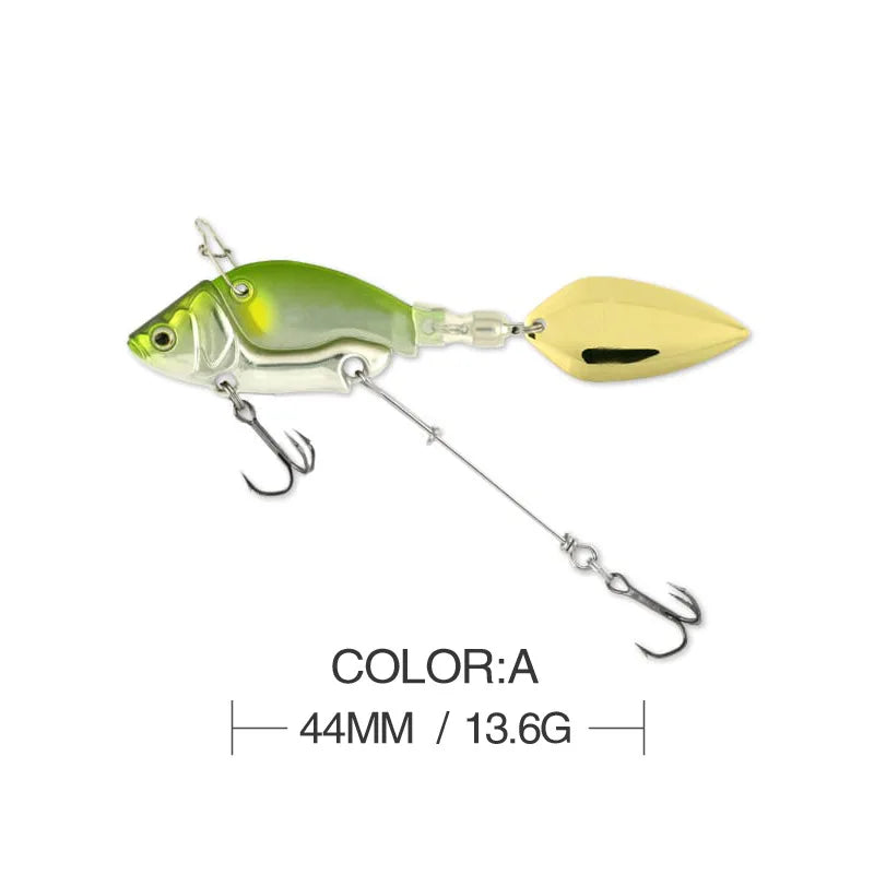 NEW Rotating Metal VIB vibration Bait Spinner Spoon Fishing Lures 13.6g 4.4cm Jigs Trout Winter Fishing Hard Baits Tackle Pesca