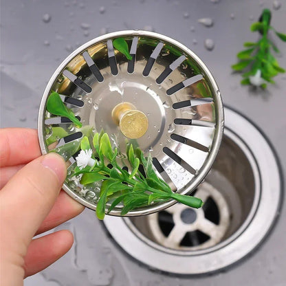 Stainless Steel Kitchen Sink Filter Hole Bathtub Hair Catcher Stopper Bathroom Sewer Drain Strainer Basin Sink Waste Filter Plug