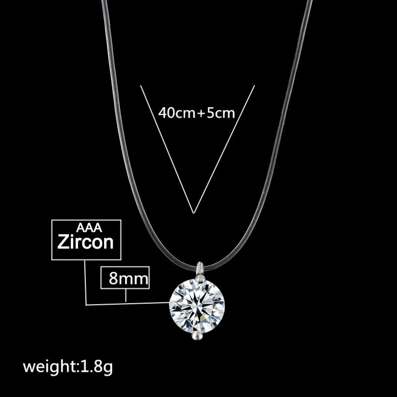 925 Sterling Silver 1ct D VVS1 Diamond with GRA Moissanite Fishing Line Pendant Necklace for Women Sparkling Fine Jewelry