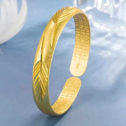 925 Sterling Silver Gold Colour Leaf Bangles Bracelet For Women Luxury Quality High Jewelry Wholesale Free Divery Jewellery