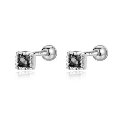 TrustDavis Real 925 Sterling Silver Fashion Geometric Star Colour CZ Screw Stud Earrings For Women Wedding Fine Jewelry DA052