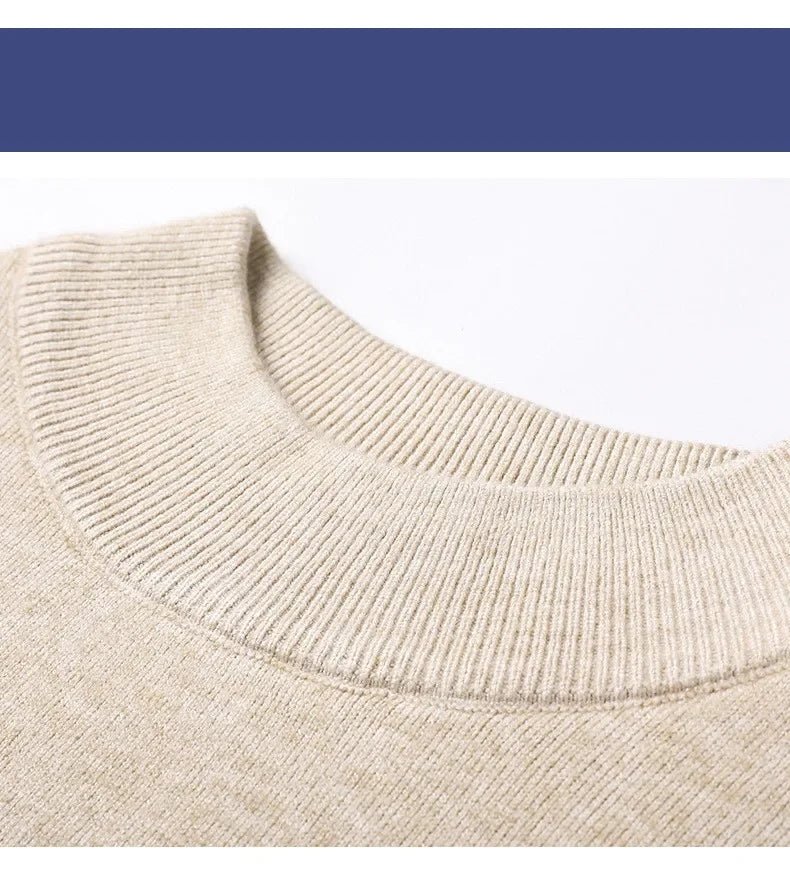 2024 Brand New Men's Cashmere Sweater Half Turtleneck Men Sweaters Knit Pullovers for Male Youth Slim Knitwear Man Sweater